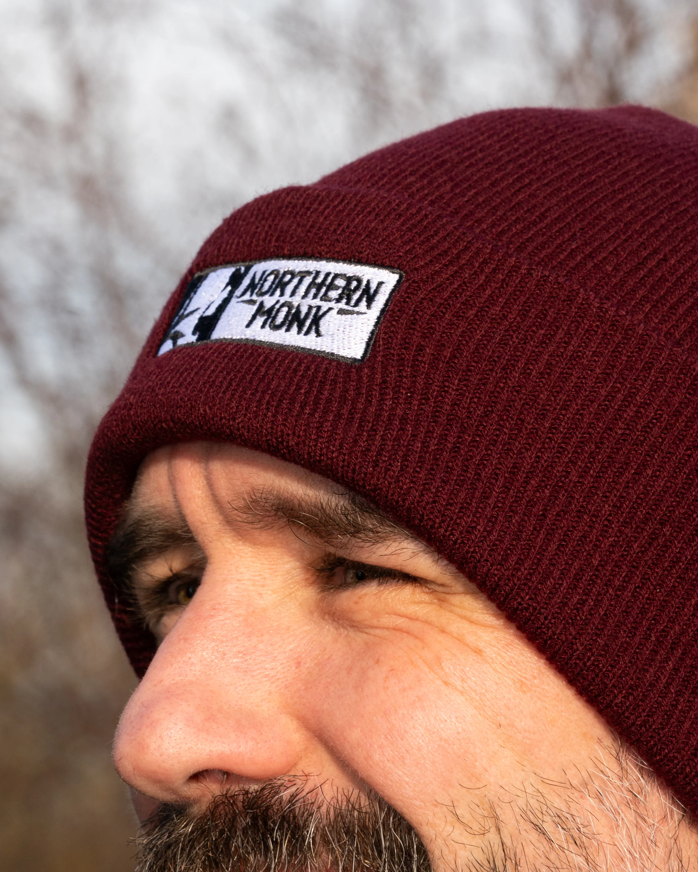 BEANIE // BURGUNDY EMBROIDERED - Image 2